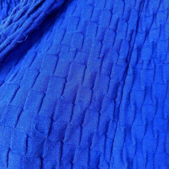 Lafayette 148 Women’s Royal Blue Textured Cotton Sleeveless Drape Cardigan M - Picture 9 of 14